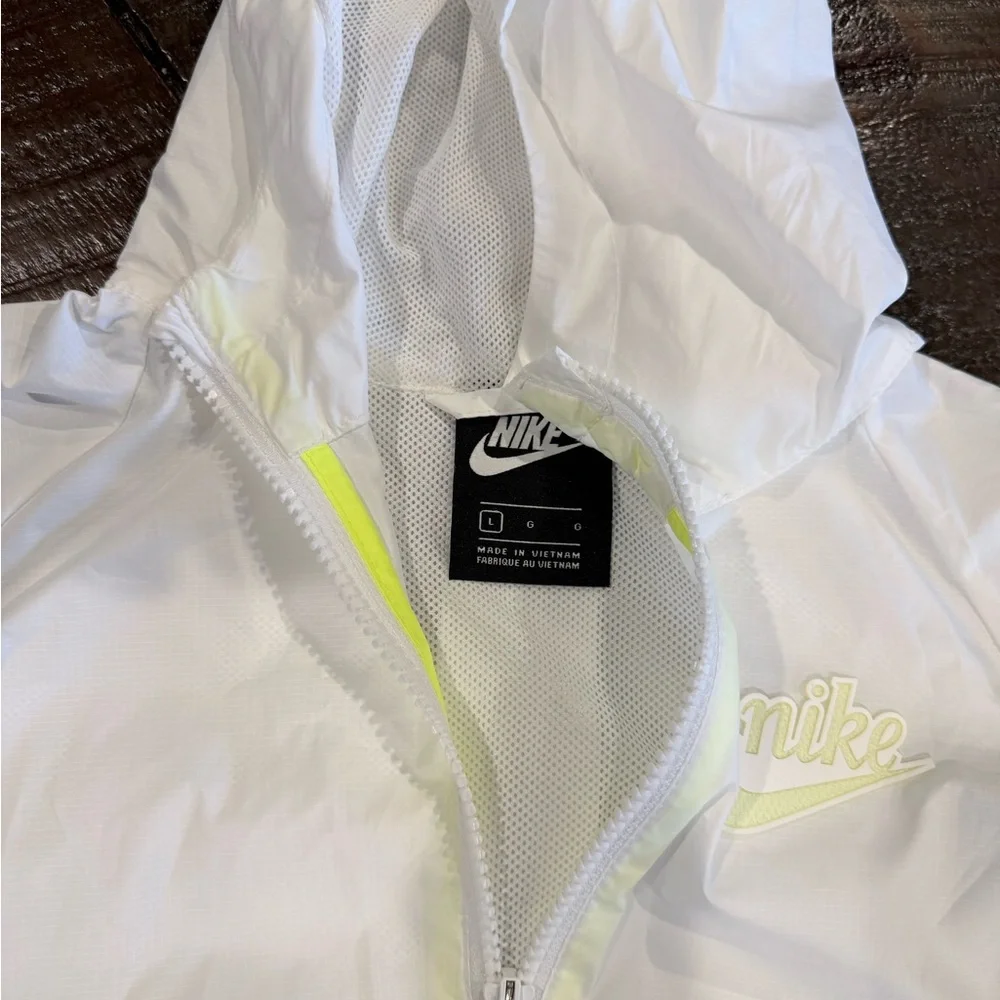 Nike Kids White and Neon Yellow Jacket